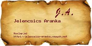 Jelencsics Aranka névjegykártya