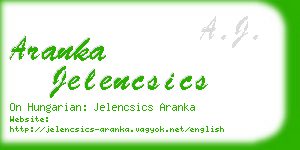 aranka jelencsics business card